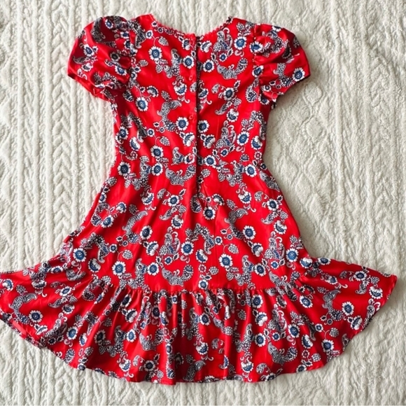 Janie and Jack Red Floral Kids Dress - Picture 2 of 6